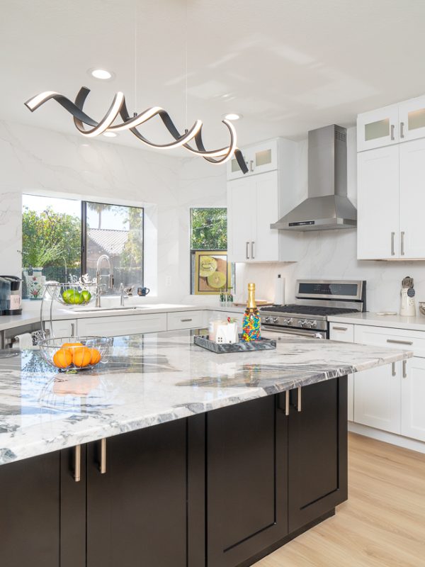 Copy of DSC00702 white and black shaker cabinets kitchen with paramount quartzite countertops