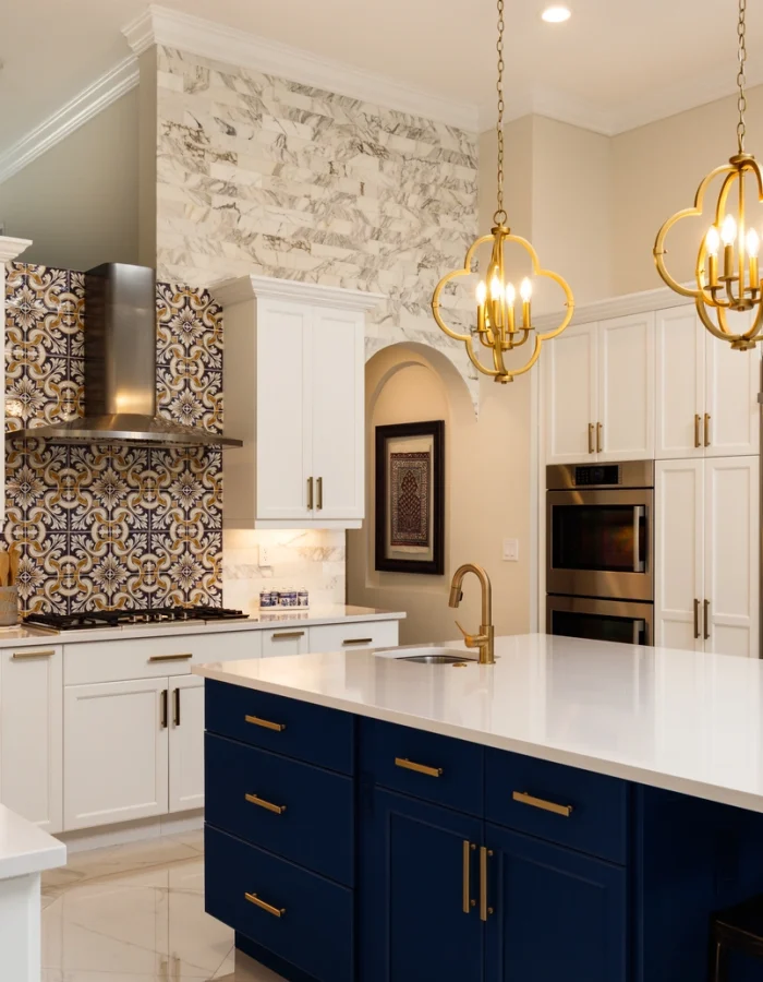Modern White Kitchen in Estate Home