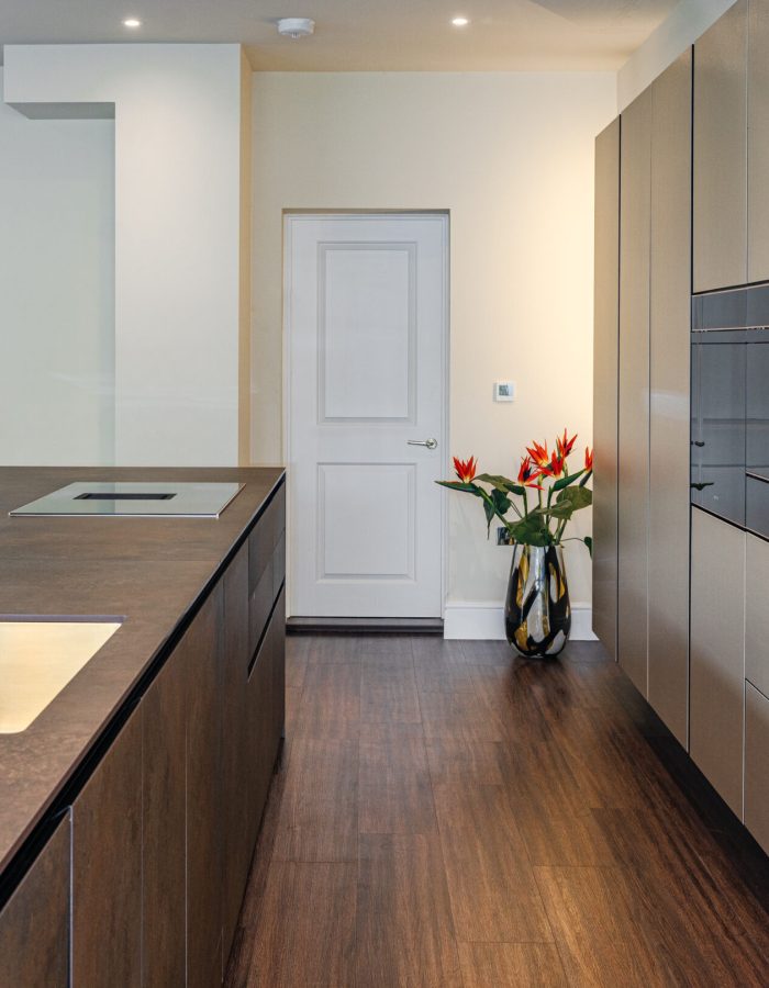 European kitchen gold fixtures
